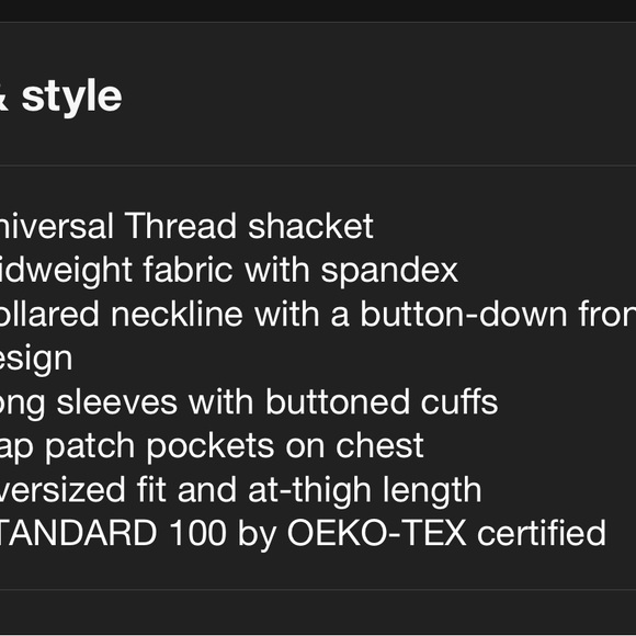 NWT Universal Thread Striped Denim Blue Shacket - Oversized Fit and Long Sleeves - Picture 4 of 7